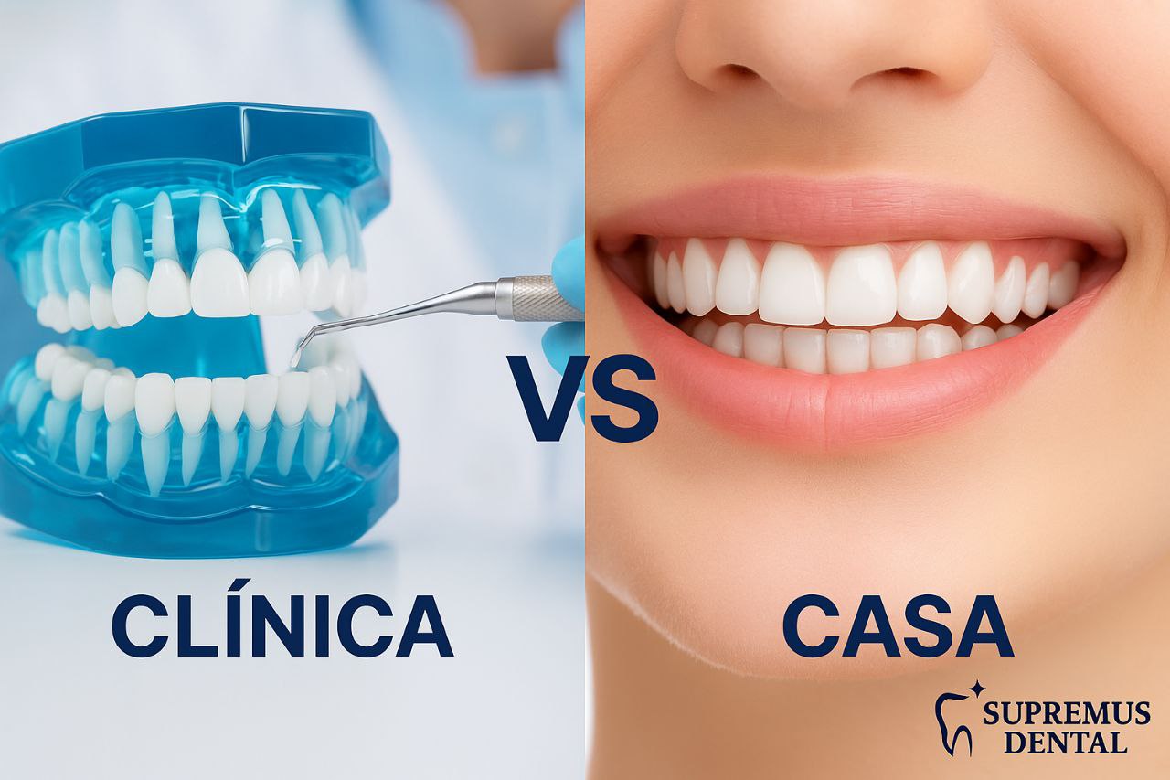 Calendario y modelo dental simbolizando el tiempo de tratamiento de ortodoncia